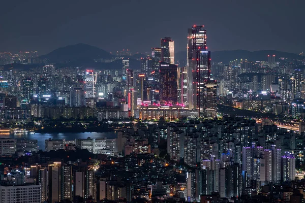 Paisaje Urbano Nocturno Seúl Corea Del Sur Viajar Septiembre 2021 — Foto de Stock