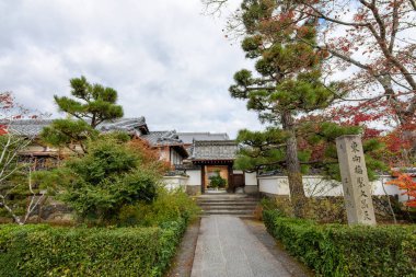 Japonya 'nın Kyoto kentinde 12 Kasım 2017' de sonbahar yapraklı Japon bahçesi