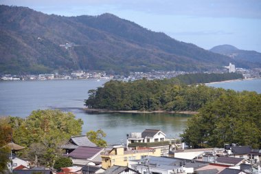 Amanohashidate one of the top three scenic views in Japan on the Sea of Japan in north Kyoto prefecture on 17 February 2024