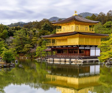 Kinkakuji temple Golden Pavillion, UNESCO world heritage site and Zen Buddhist temple in Kyoto, Japan on 17 February 2024