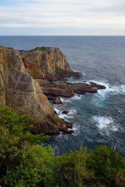 Sandanbeki Rock Cliff on Pacific ocean coast in Shirahama Town in Wakayama prefecture of Japan