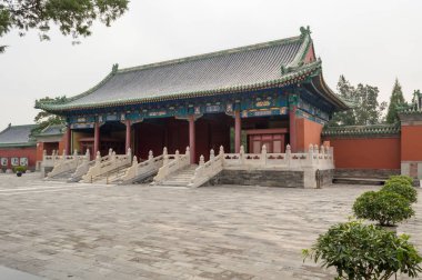 Çin 'in Pekin şehrinde 21 Eylül 2014 tarihinde Xicheng Bölgesi' nde eski imparatorların onuruna hizmet veren Antik Krallar Tapınağı (Lidai Diwang Miao) Ming Hanedanlığı tapınağı.