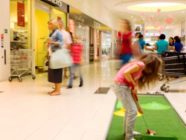 bulanık görüntü alışveriş merkezi ve insanlar, bokeh arka plan kullanım için.