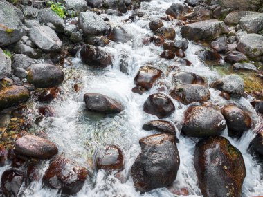 taşlar ve dağ nehir küçük şelale, seçici odak