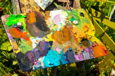 Palet - sanat karıştırma için ahşap tahta boyalar