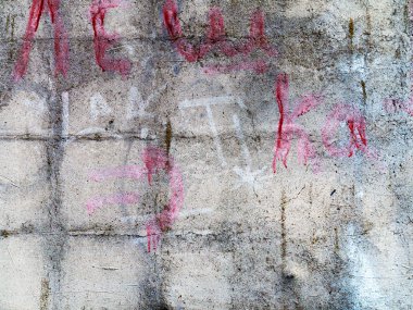 Beton abstract, çatlak ve çizikler ile yıpranmış. landscap