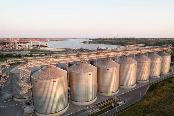 Odessa Ukraine August 2021 Grain Terminals Modern Sea Commercial Port — Stock Photo, Image