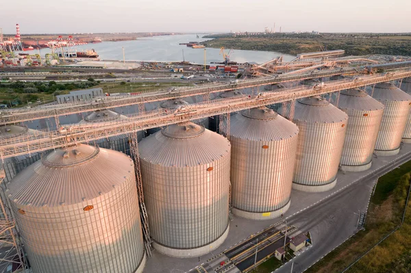 Odessa Ukraine August 2021 Grain Terminals Modern Sea Commercial Port — Stock Photo, Image