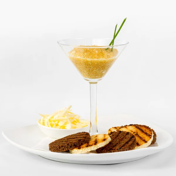 Pike caviar with toast of toasted bread and butter — Stock Image Pike caviar with toast of toasted bread and butter Stock Image