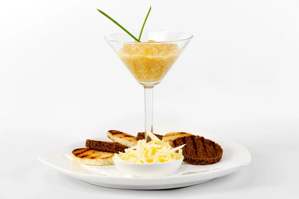 Pike caviar with toast of toasted bread and butter — Stock Image Pike caviar with toast of toasted bread and butter Royalty Free Stock Photos
