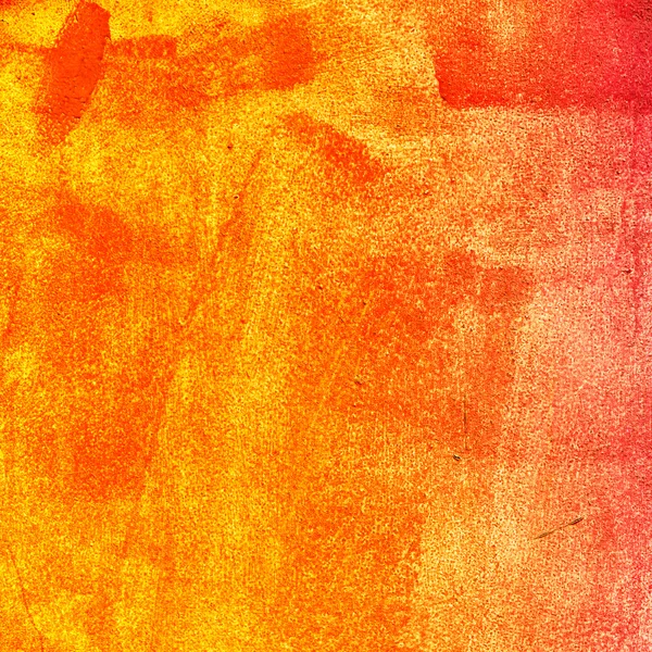 Hormigón, erosionado, desgastado, pintado de amarillo y naranja. Grungy Con — Foto de Stock