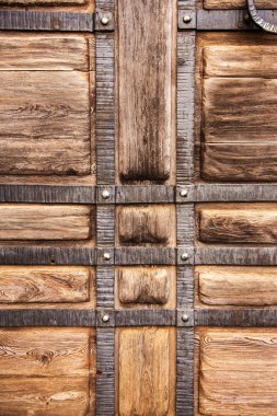 Yaratıcı dokulu arka plan eski ahşap, dövme demir med stilize