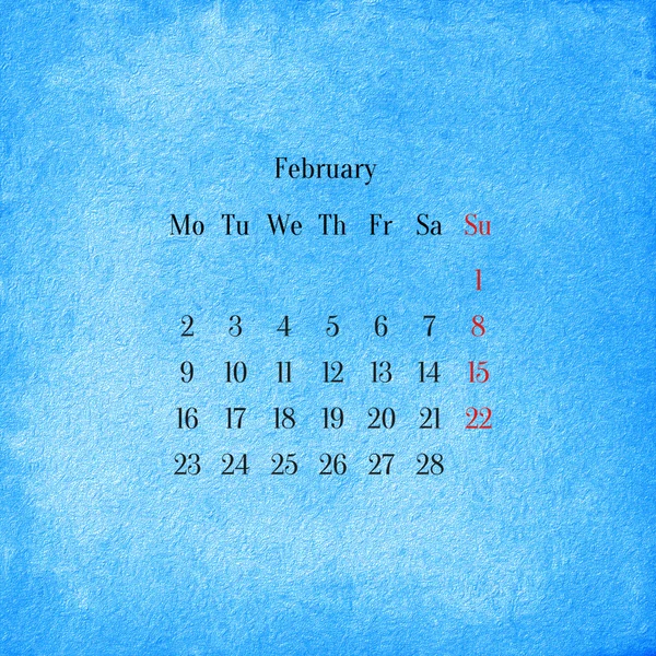 Kalender 2015 in de retro stijl, vintage achtergrond. Februari — Stockfoto