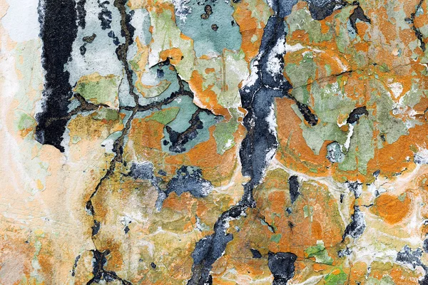 水、汚れ、亀裂、sc の縞で汚れたコンクリートの壁 — ストック写真
