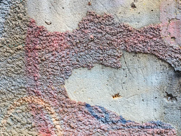 Astratto Sfondo Strutturato Muro Cemento Con Resti Vernici Colorate Può — Foto Stock