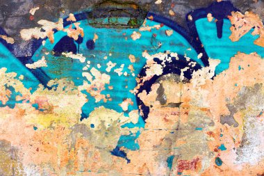 eski bina duvarları boya bulaşmış holigan. manzara 