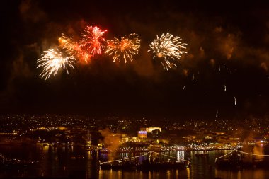 Sevastopol, Crimea - 9 Mayıs 2015: Sevastopol zafer gün 70 yıldönümü onuruna Selam