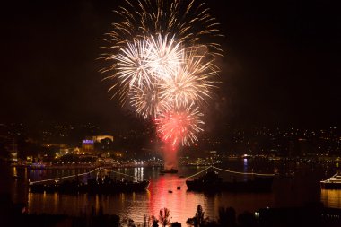 Sevastopol, Crimea - 9 Mayıs 2015: Sevastopol zafer gün 70 yıldönümü onuruna Selam