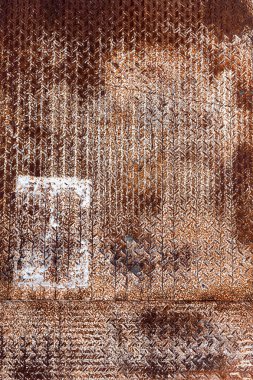 Creative background of rusty metal with cracks and scratches. Gr clipart