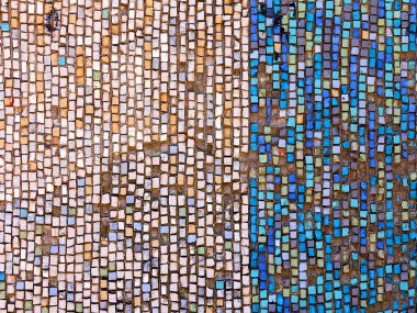 eski çapraz renkli mozaik doku duvar. manzara styl