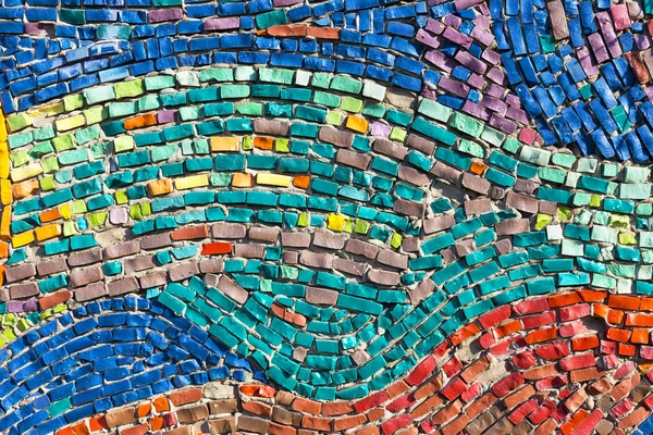 Diagonal bunte Mosaik-Textur an der Wand — Stockfoto