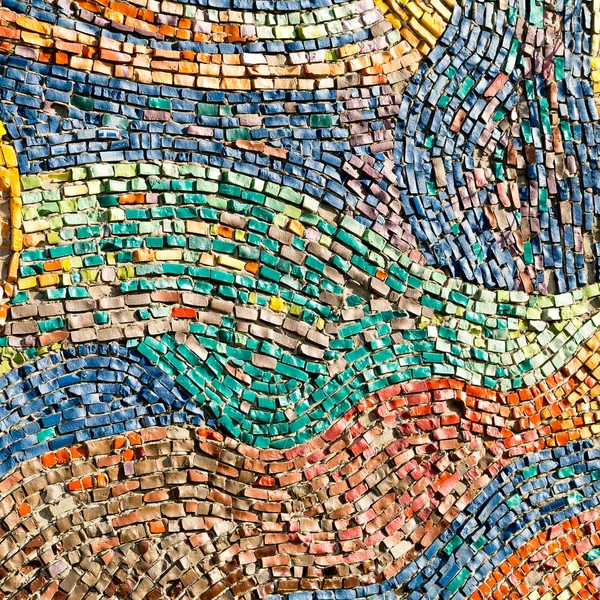 Diagonale kleurrijke mozaïek textuur op de muur — Stockfoto