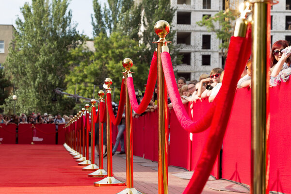 ODESSA, UKRAINE - JULY 10, 2015: Way to success on the red carpet. Odessa international film festival, 10 JULY 2015, ODESSA.