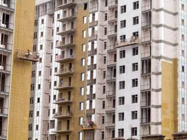 Odessa - Eylül 8: cephe ısı yalıtım inşaat stopp ile