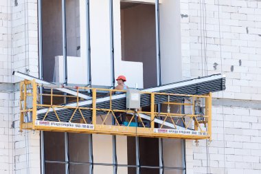 Odessa - Eylül 8: cephe ısı yalıtım inşaat stopp ile