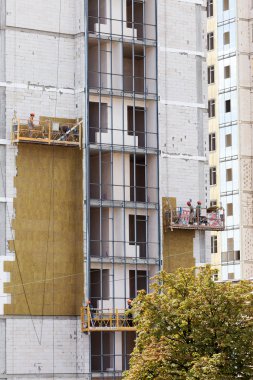 Odessa - Eylül 8: cephe ısı yalıtım inşaat stopp ile