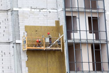 Odessa - Eylül 8: cephe ısı yalıtım inşaat stopp ile