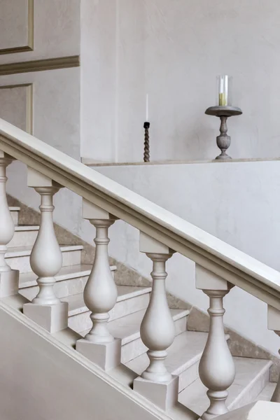 Staircase of white marble with decorative elements in soft natur — Stock Photo, Image