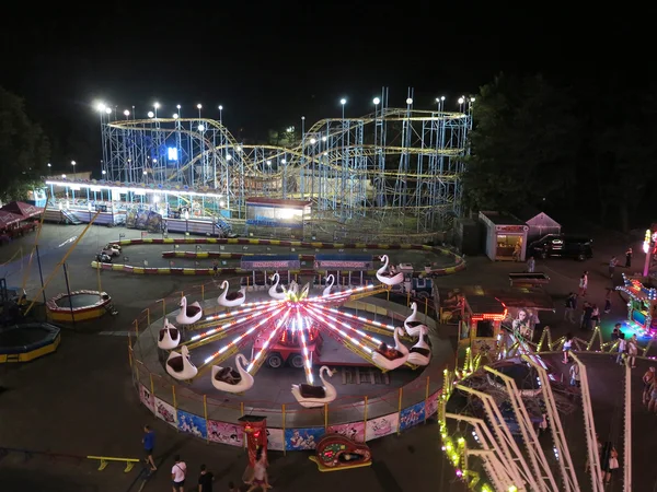 ODESSA, UKRAINE - JULY 12, 2015: colorful carousel with lights a — Stock Photo, Image