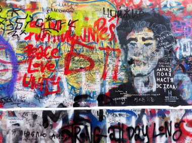 Moskova - 4 Ocak, 2016: güzel grafiti sokak sanatı. Abst