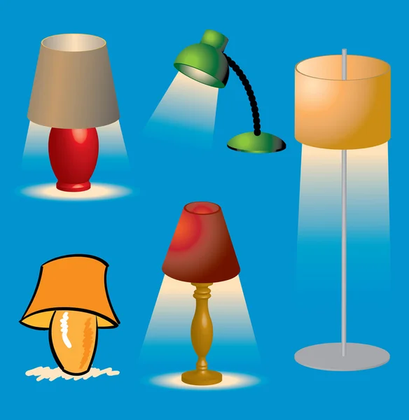 Lampor och belysning — Stock vektor
