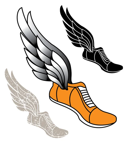 Winged Track Shoe — Stock Vector