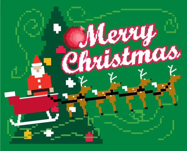 Natale 8bit — Vettoriale Stock