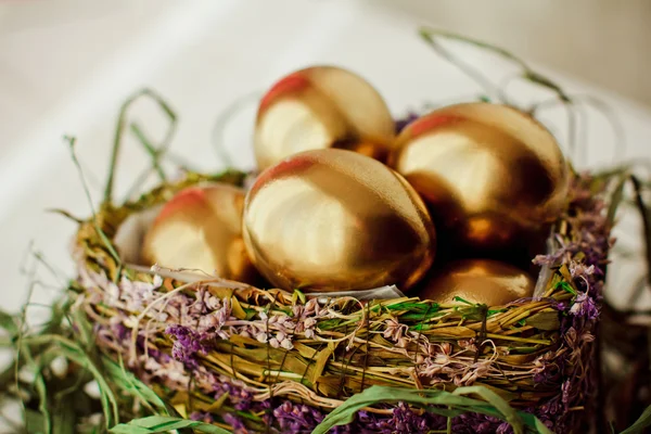 Uova di Pasqua d'oro — Foto Stock