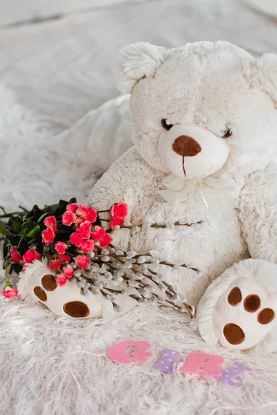 Un hermoso oso de juguete suave — Foto de Stock