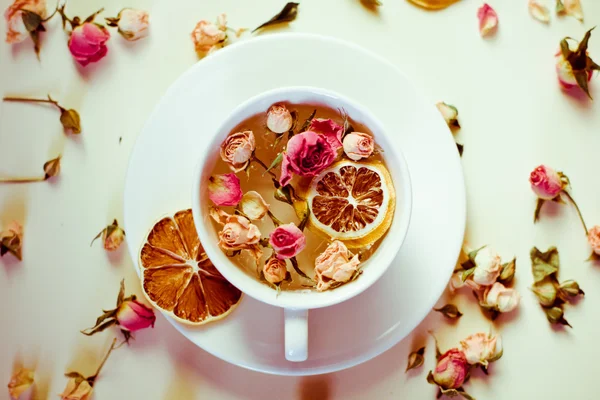 Krásný bílý čaj Cup — Stock fotografie