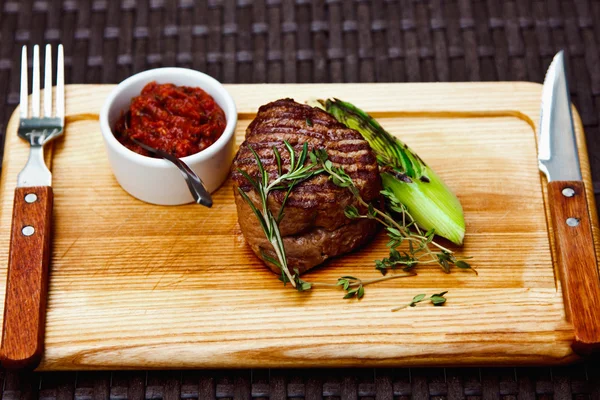 Szép lédús, jól sikerült steak — Stock Fotó