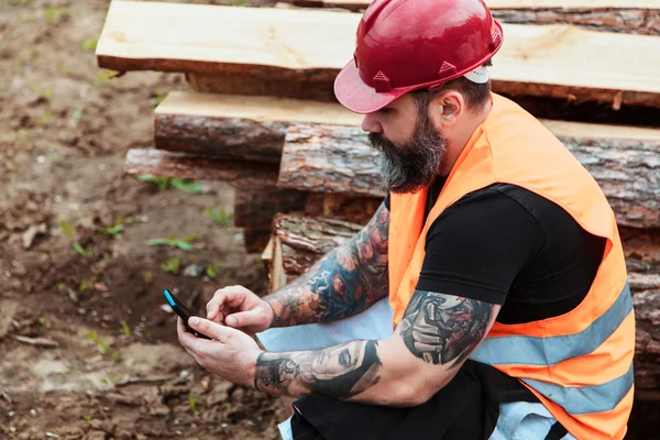 Anyagok ellenőrzése Worker — Stock Fotó