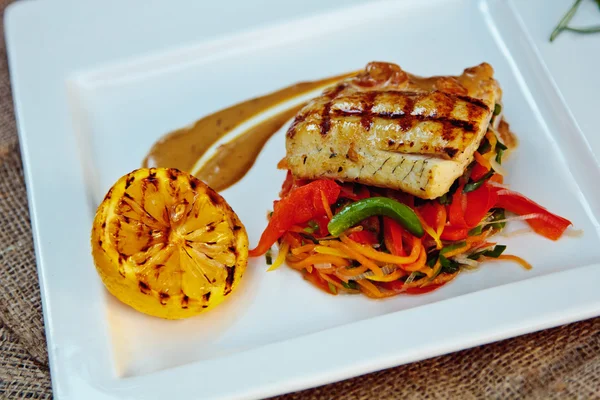 Baked perch fillet — Stock Image Baked perch fillet Stock Photo