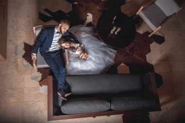 mutlu gelin ve damadın düğünde