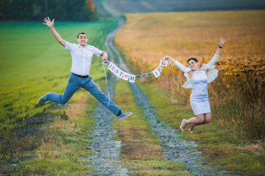 güzel genç Düğün çifti