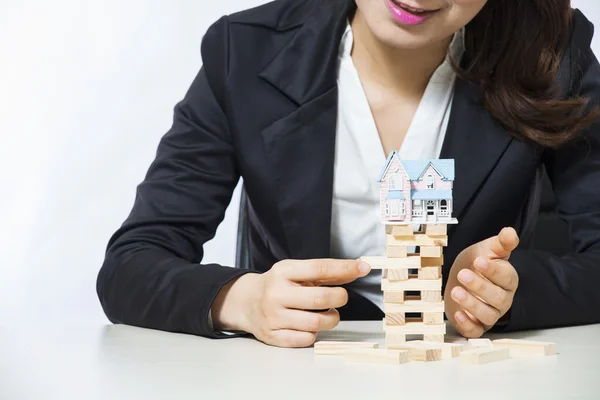 Business woman on white background