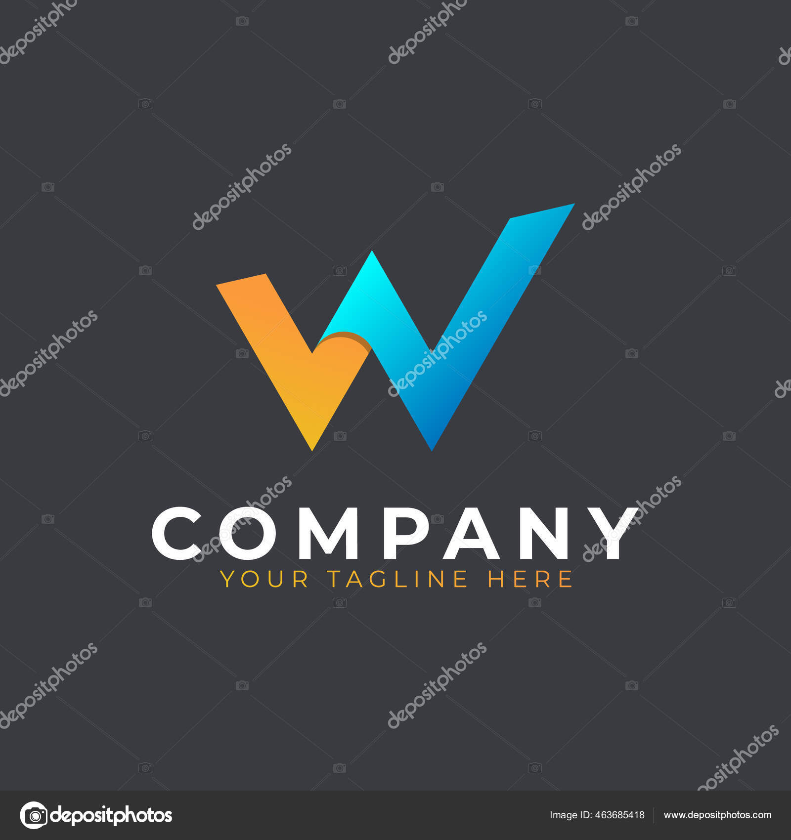 Creative Initial Letter Logo Design Yellow Blue Geometric Arrow Shape Stock Vector Image By C Sri Mujiwati