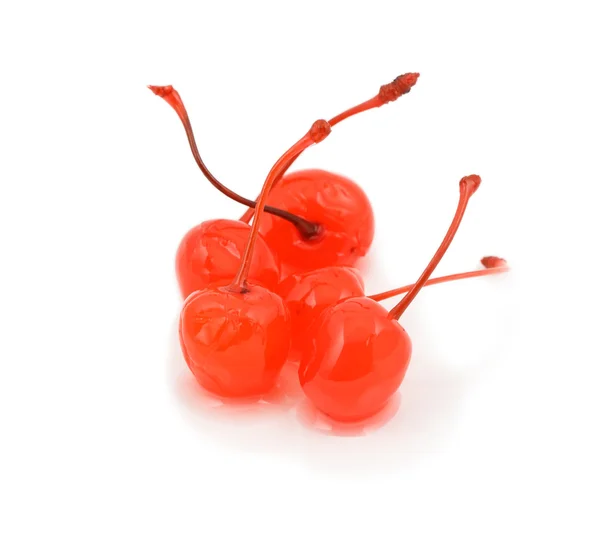 Five maraschino cherries — Stock Photo, Image