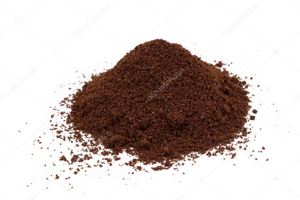 A pile of ground coffee