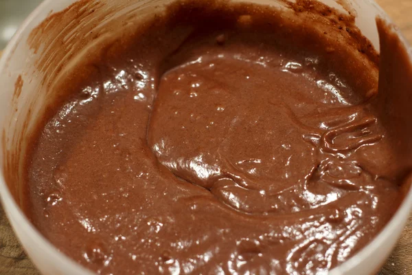 Крупный план теста шоколадного торта Лицензионные Стоковые Изображения